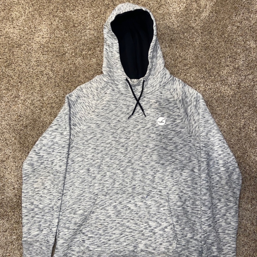hollister hoodie; white/grey heather